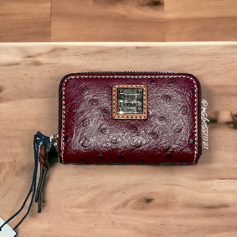 Dooney & Bourke Leather Zip Around Wallet Cognac BRAND NEW WITH TAGS - Picture 2 of 5